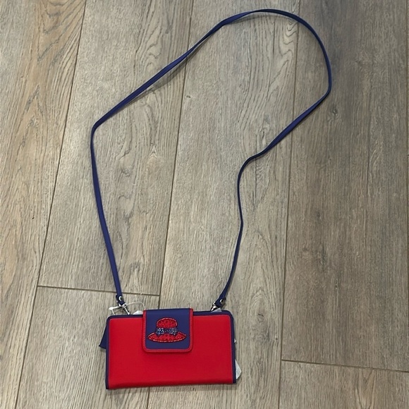 Red Hat Crossbody Bag Wallet Purple and Red New w/ Removable Strap - Picture 1 of 6